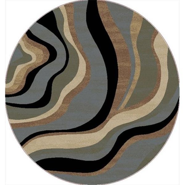 Perfectpillows Barclay Nirvana Waves 5 ft. 3 in. Round Area Rug in Multi/Blue PE1580369